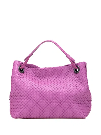 Pre-owned Bottega Veneta 2012-2025 Medium Nappa Intrecciato Garda Tote Bag In Purple