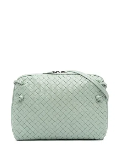 Pre-owned Bottega Veneta 2012-2025 Medium Nappa Intrecciato Nodini Crossbody Bag In Green