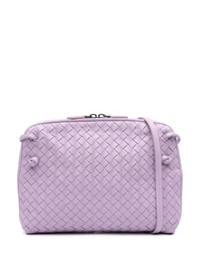 Pre-owned Bottega Veneta 2012-2025 Medium Nappa Intrecciato Nodini Crossbody Bag In Purple