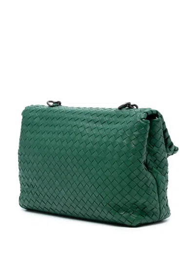 Pre-owned Bottega Veneta 2012-2025 Medium Nappa Intrecciato Olimpia Shoulder Bag In Green