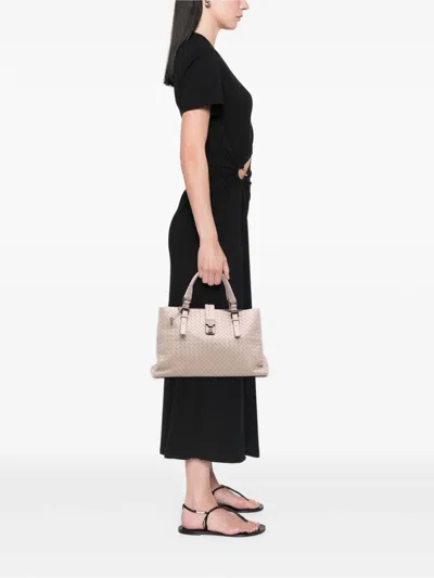 Pre-owned Bottega Veneta 2012-2025 Medium Nappa Intrecciato Roma Tote Bag In Brown
