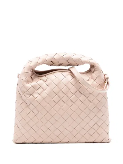 Pre-owned Bottega Veneta 2012-2025 Mini Calfskin Intrecciato Hop Satchel In Pink