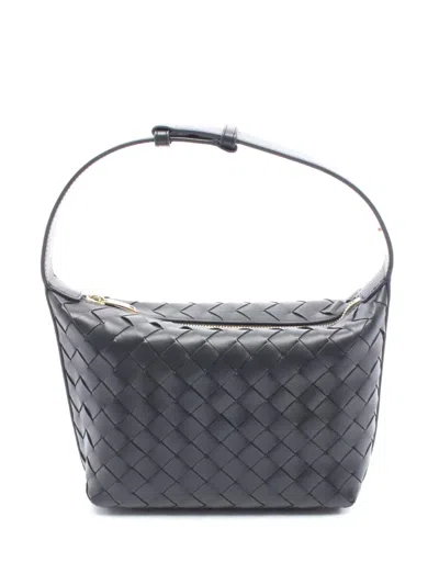 Pre-owned Bottega Veneta 2012-2025 Mini Calfskin Intrecciato Wallace Handbag In Gray