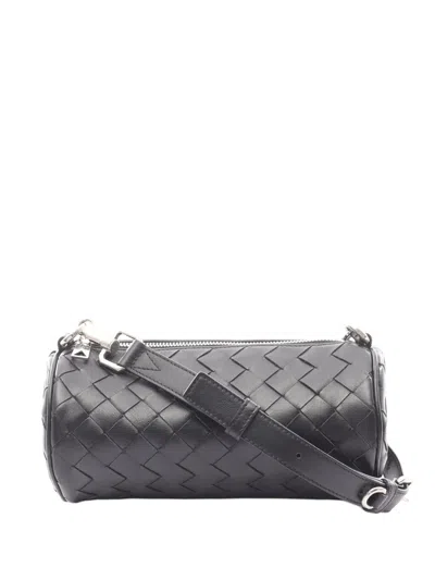 Pre-owned Bottega Veneta 2012-2025 Mini Intrecciato Barrel Bag Crossbody Bag In Black