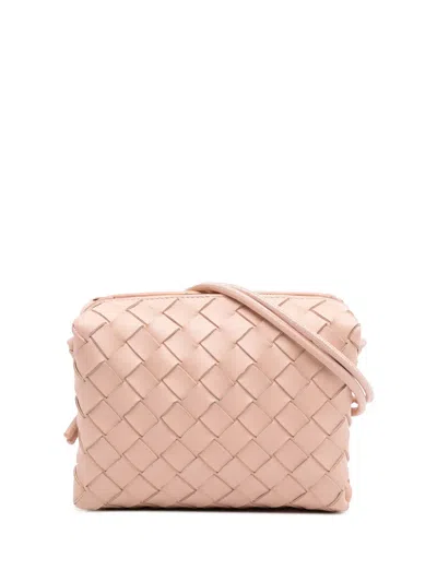 Pre-owned Bottega Veneta 2012-2025 Mini Lambskin Intrecciato Loop Camera Bag Crossbody Bag In Pink