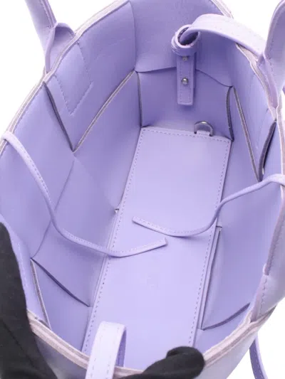 Pre-owned Bottega Veneta 2012-2025 Mini Lambskin Intreccio Arco Tote Satchel In Purple