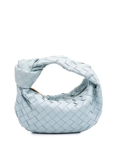 Pre-owned Bottega Veneta 2012-2025 Mini Nappa Intrecciato Jodie Hobo Bag In Blue