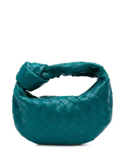 Pre-owned Bottega Veneta 2012-2025 Mini Nappa Intrecciato Jodie Hobo Bag In Blue
