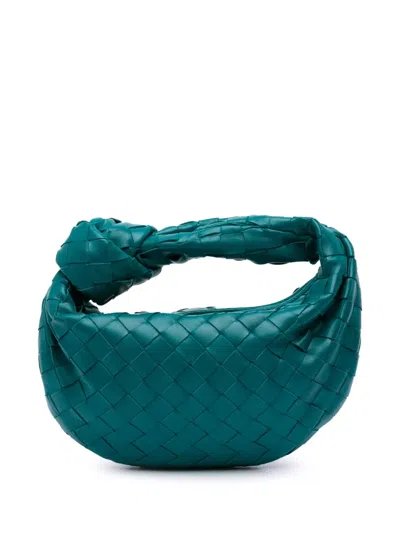 Pre-owned Bottega Veneta 2012-2025 Mini Nappa Intrecciato Jodie Hobo Bag In Blue