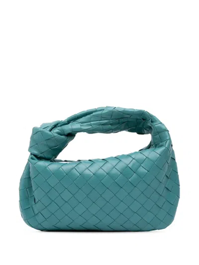 Pre-owned Bottega Veneta 2012-2025 Mini Nappa Intrecciato Jodie Hobo Bag In Blue