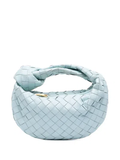 Pre-owned Bottega Veneta 2012-2025 Mini Nappa Intrecciato Jodie Hobo Bag In Blue