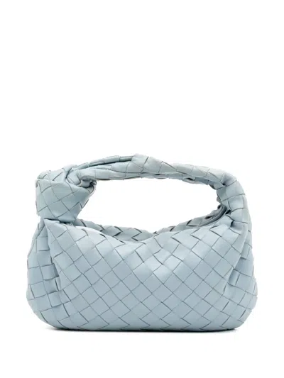 Pre-owned Bottega Veneta 2012-2025 Mini Nappa Intrecciato Jodie Hobo Bag In Blue