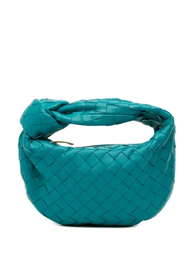 Pre-owned Bottega Veneta 2012-2025 Mini Nappa Intrecciato Jodie Hobo Bag In Blue