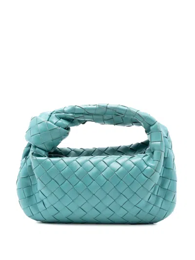 Pre-owned Bottega Veneta 2012-2025 Mini Nappa Intrecciato Jodie Hobo Bag In Blue