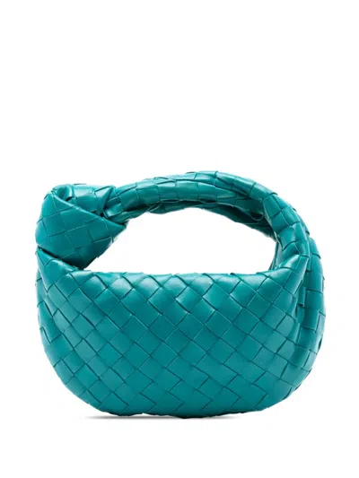 Pre-owned Bottega Veneta 2012-2025 Mini Nappa Intrecciato Jodie Hobo Bag In Blue