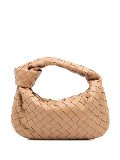 Pre-owned Bottega Veneta 2012-2025 Mini Nappa Intrecciato Jodie Hobo Bag In Brown