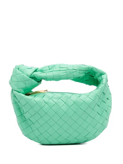 Pre-owned Bottega Veneta 2012-2025 Mini Nappa Intrecciato Jodie Hobo Bag In Green