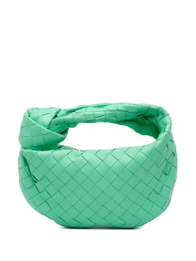 Pre-owned Bottega Veneta 2012-2025 Mini Nappa Intrecciato Jodie Hobo Bag In Green