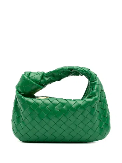 Pre-owned Bottega Veneta 2012-2025 Mini Nappa Intrecciato Jodie Hobo Bag In Green