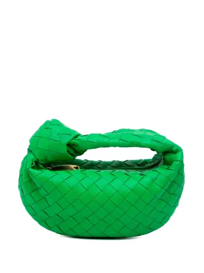 Pre-owned Bottega Veneta 2012-2025 Mini Nappa Intrecciato Jodie Hobo Bag In Green