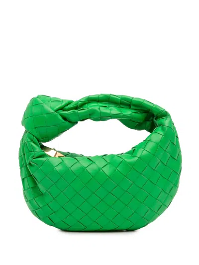 Pre-owned Bottega Veneta 2012-2025 Mini Nappa Intrecciato Jodie Hobo Bag In Green
