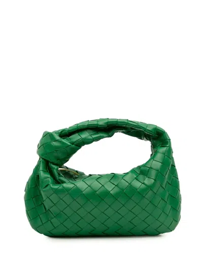 Pre-owned Bottega Veneta 2012-2025 Mini Nappa Intrecciato Jodie Hobo Bag In Green