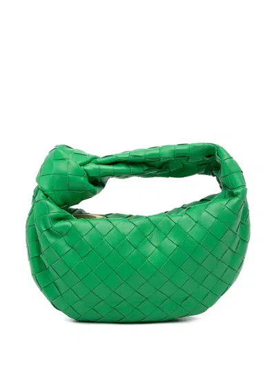 Pre-owned Bottega Veneta 2012-2025 Mini Nappa Intrecciato Jodie Hobo Bag In Green