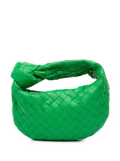 Pre-owned Bottega Veneta 2012-2025 Mini Nappa Intrecciato Jodie Hobo Bag In Green