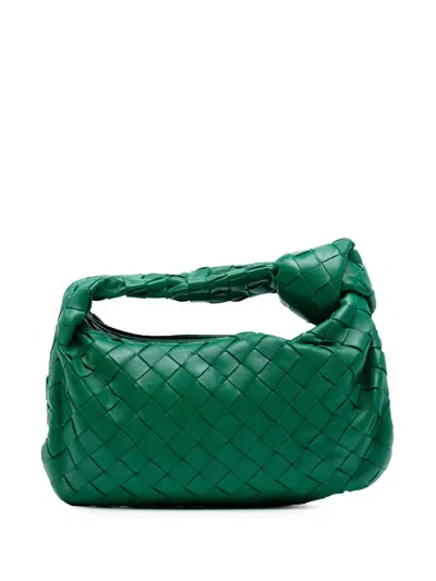 Pre-owned Bottega Veneta 2012-2025 Mini Nappa Intrecciato Jodie Hobo Bag In Green