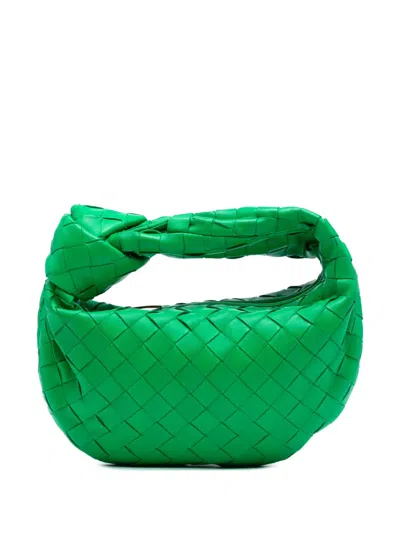 Pre-owned Bottega Veneta 2012-2025 Mini Nappa Intrecciato Jodie Hobo Bag In Green