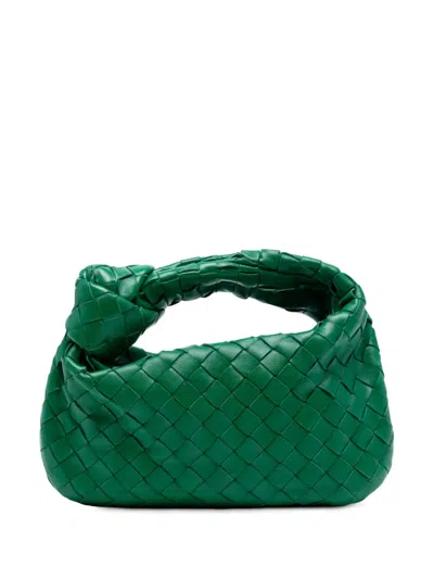 Pre-owned Bottega Veneta 2012-2025 Mini Nappa Intrecciato Jodie Hobo Bag In Green