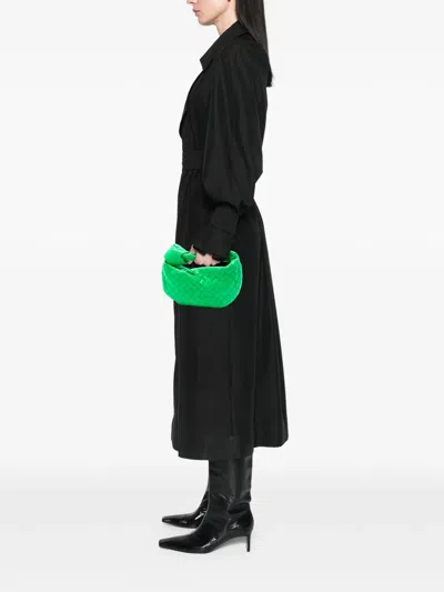 Pre-owned Bottega Veneta 2012-2025 Mini Nappa Intrecciato Jodie Hobo Bag In Green