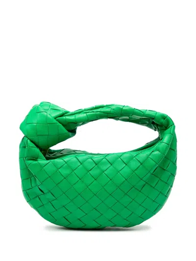 Pre-owned Bottega Veneta 2012-2025 Mini Nappa Intrecciato Jodie Hobo Bag In Green