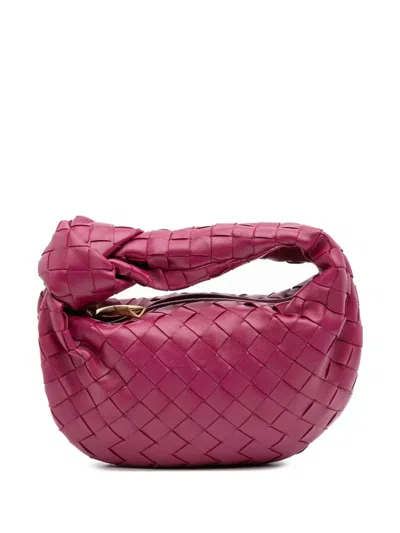 Pre-owned Bottega Veneta 2012-2025 Mini Nappa Intrecciato Jodie Hobo Bag In Pink