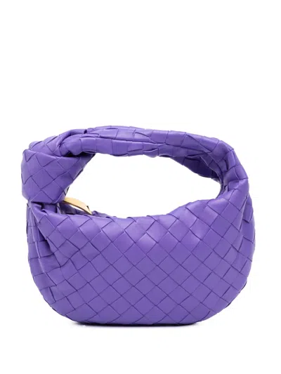 Pre-owned Bottega Veneta 2012-2025 Mini Nappa Intrecciato Jodie Hobo Bag In Purple