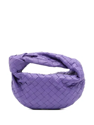 Pre-owned Bottega Veneta 2012-2025 Mini Nappa Intrecciato Jodie Hobo Bag In Purple