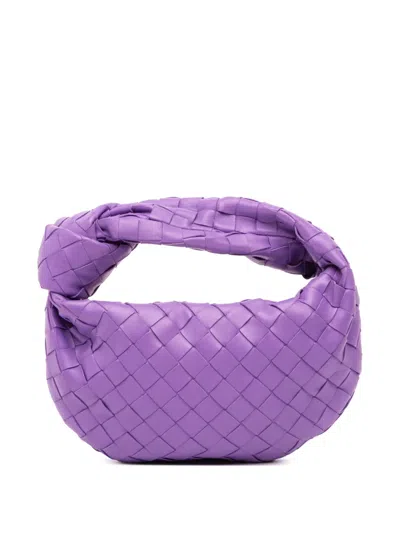 Pre-owned Bottega Veneta 2012-2025 Mini Nappa Intrecciato Jodie Hobo Bag In Purple