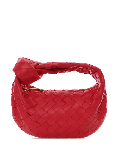 Pre-owned Bottega Veneta 2012-2025 Mini Nappa Intrecciato Jodie Hobo Bag In Red