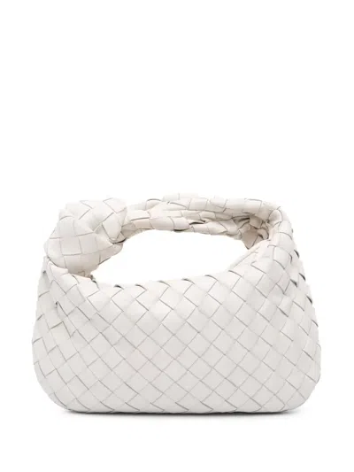 Pre-owned Bottega Veneta 2012-2025 Mini Nappa Intrecciato Jodie Hobo Bag In White