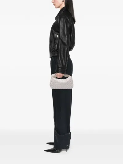 Pre-owned Bottega Veneta 2012-2025 Mini Nappa Intrecciato Jodie Hobo Bag In White