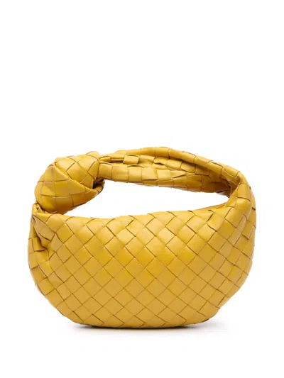 Pre-owned Bottega Veneta 2012-2025 Mini Nappa Intrecciato Jodie Hobo Bag In Yellow