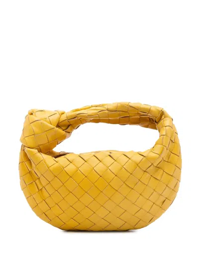 Pre-owned Bottega Veneta 2012-2025 Mini Nappa Intrecciato Jodie Hobo Bag In Yellow