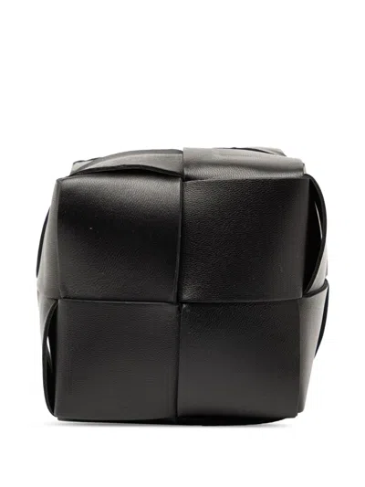 Pre-owned Bottega Veneta 2012-2025 Mini Nappa Maxi Intrecciato Cassette Bucket Bag In Black