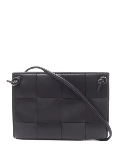 Pre-owned Bottega Veneta 2012-2025 Mini Nappa Maxi Intrecciato Crossbody Bag In Black