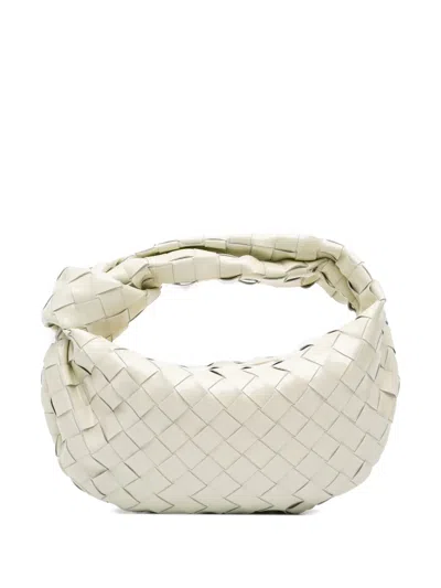 Pre-owned Bottega Veneta 2012-2025 Mini Patent Intrecciato Jodie Hobo Bag In White