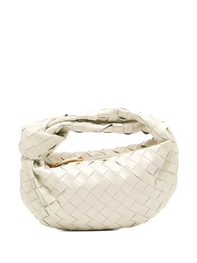 Pre-owned Bottega Veneta 2012-2025 Mini Patent Intrecciato Jodie Hobo Bag In White