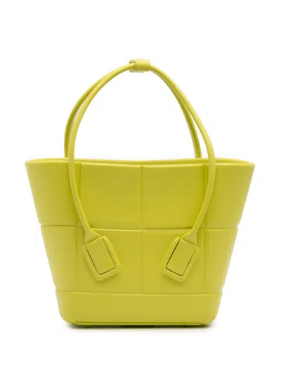 Pre-owned Bottega Veneta 2012-2025 Mini Rubber Arco Shopping Bag Handbag In Green