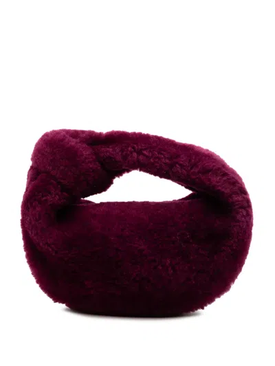 Pre-owned Bottega Veneta 2012-2025 Mini Shearling Jodie Hobo Bag In Purple