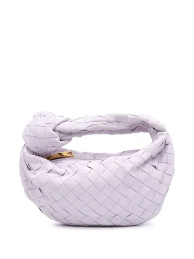 Pre-owned Bottega Veneta 2012-2025 Mini Suede Intrecciato Jodie Hobo Bag In Purple