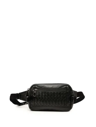 Pre-owned Bottega Veneta 2012-2025 Nappa Intrecciato Belt Bag In Black